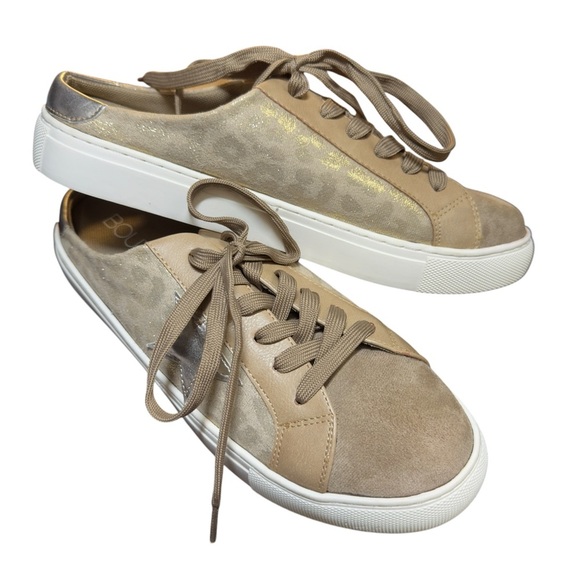 Corkys Spiked Gold Leopard Shiny Metallic Star Slip On Casual Cool Shoes - Picture 3 of 11